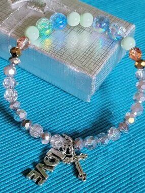 Multi-Colored Beads Wire Wrap with Charms